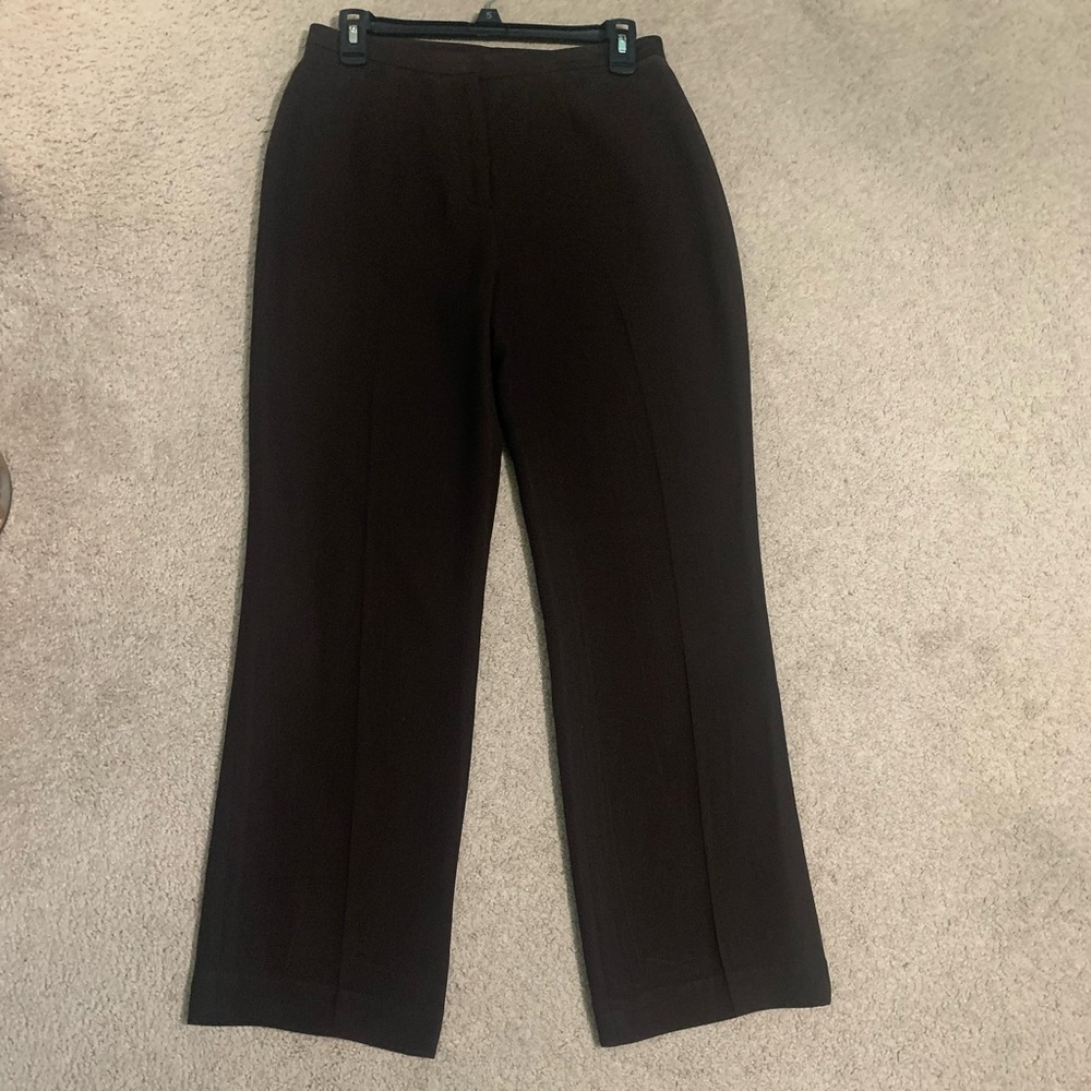Casual Corner Women's Dark Brown lined Straight Leg Pants